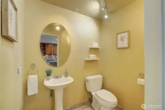 A powder room is featured on the main floor.