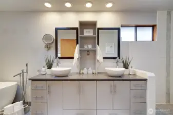 The Primary Bath features a double vanity - beautifully updated.