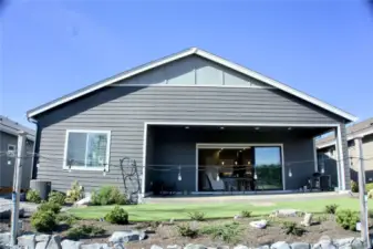 Rear yard and extended patio