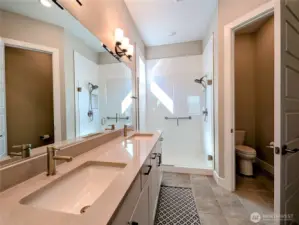 primary bathroom with custom shower
