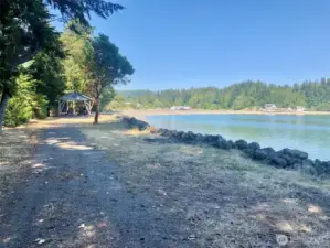 community beach and picnic shelter