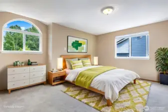 Virtually Staged Spacious Primary Bedroom