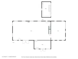 Floor plan of shop with finished office