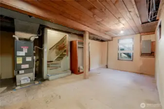 Furnace area with ample storage