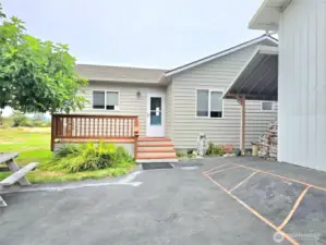 Entrance to home and breezeway to the studio.