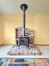 Wood Stove keeps the whole home toasty.