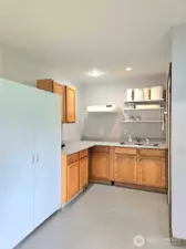 Kitchenette in studio.
