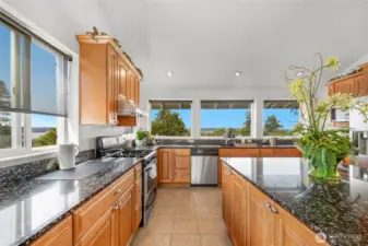 Kitchen with views of the Sound