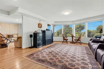 Family/living room space in daylight basement