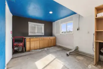 Workshop and utility room in Basement
