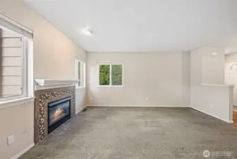 Cozy up by the gas fireplace on cool evenings.