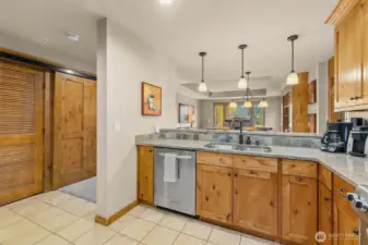 Looking toward dining and living space