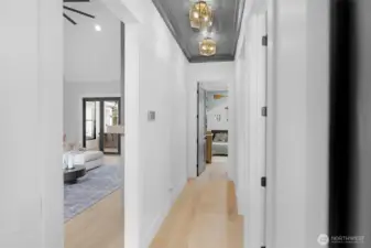 Looking back to the 2nd Primary Suite... Ideal for long term guests. South-Wing has 3 Bedrooms (or) 2 Bedrooms and the Office.