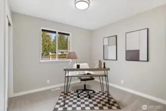 Bedroom #2 with new carpet.