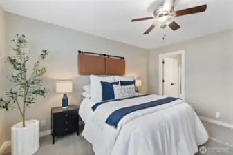 Primary suite with new carpet.