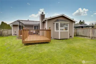 There is a concrete pad and wiring under the deck for a hot tub.