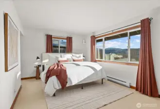 Spacious primary suite with walk in closet