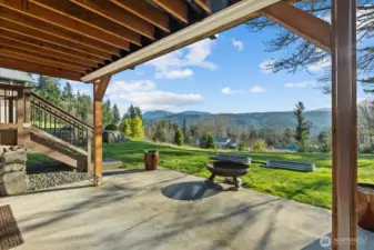 View from patio off of basement living room