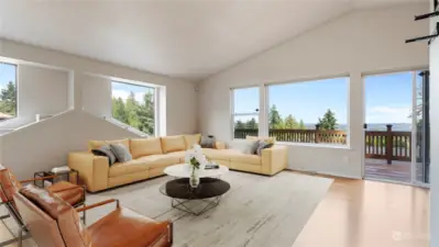 Beautiful upper level living room -virtually staged