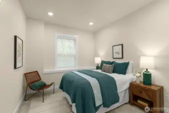 Lower-level bedroom is accessible