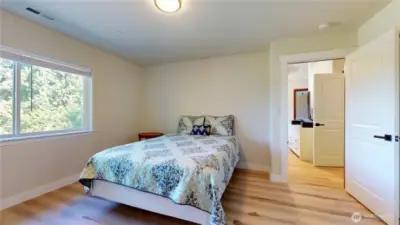 Flex bedroom has 2 closets and connects to house or ADU.