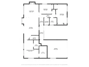 Floor plan of home and attached garage for reference--approx measurements.