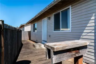 Back Deck and Fenced Back Yard