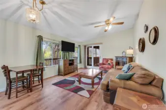 dining table & living room.