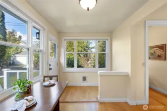 Hidden access to the basement and extra storage.