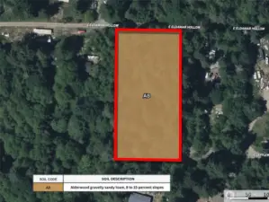 Approximate boundaries in red. Data from USDA Soil Survey Map.
