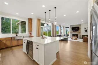 Enjoy premium appliances including beverage refrigerator.