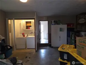 Garage with enclose laundry area