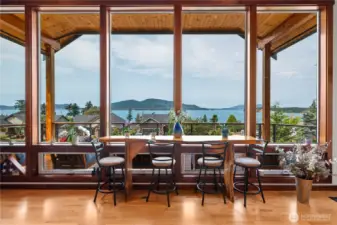 Spectacular views from the great room of the  Guemes Channel.