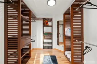 Primary Suite #1: Huge Walk-in Closet, With Built-in Shelving and Drawers.