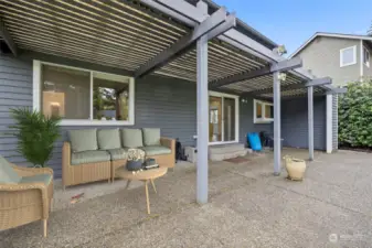 Covered patio to enjoy outdoors rain or shine.