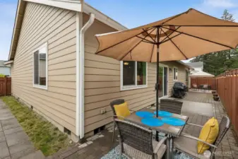 This yard allows for summer entertaining with no maintenance
