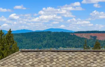 Partial Mountain and Sound Views from the upper floor balcony