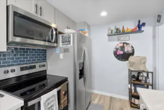 Open shelving adds personality and charm