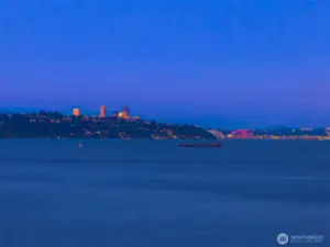 City lights, marine traffic; the view is always changing.