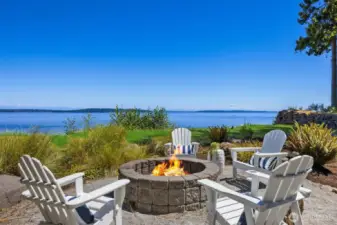 Firepit perched above the water is the perfect place to watch for eagles