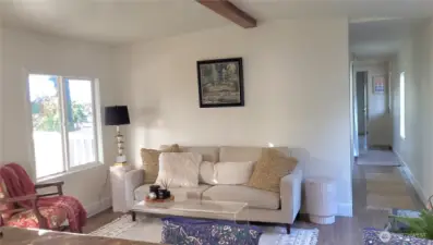 two large windows in family room offer plenty of light.