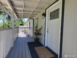 Covered porch area side entry