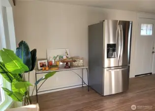 new stainless fridge with filtered water.