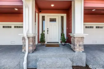 Entryway, garage door for unit is on the left