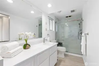 Newly updated primary bath.
