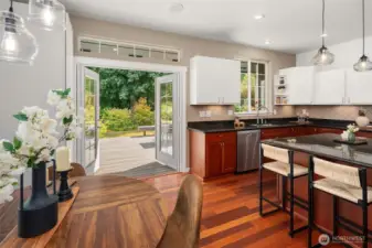 Cook's kitchen with wine fridge.