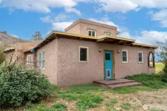 This section of the home is traditional stick frame construction with insulation and stucco exterior, dry wall interior walls.