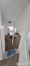 Door to lower unit- stairs could be installed or door sealed off.