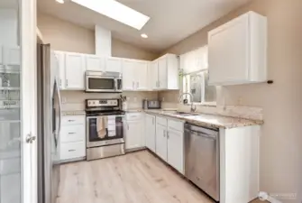 Nice appliances complement the updated kitchen