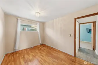 2nd bedroom with solid hardwood floors
